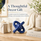 XMGZQ Blue Knot Decor for Coffee Table Book,Chain Link Decor for Bookshelf Entry Table TV Stand,Navy Knot Sculpture for Home Living Room,Object Decoracions para sala,adornos para sala Modernos