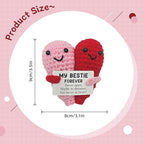 3.5 inch Positive Hug Heart Handmade Knitted Wool Doll with Positive Card Inspiring Gifts for Cheer Up Emotional Support Encouragement Friends