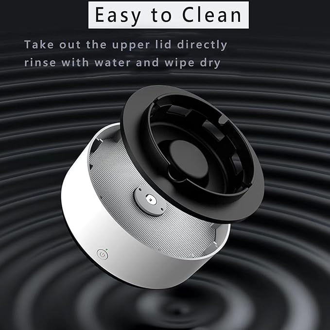 2 in 1 Multifunctional indoor smokeless ashtray, 360 °surround suction intelligent air purifier ashtray, indoor household car intelligent ashtray ((Grey)