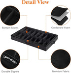 Lifewit Under Bed Shoe Storage Organizer 1 Pack(16 Pairs), 4.3" Tall Fabric Shoes Container Box, Foldable Closet Shoe Bag with 2 Reinforced Handles and Clear Cover, Black