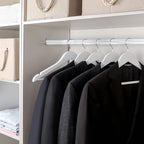 TOPIA HANGER Wooden Coat Hangers 20 Pack, White Wood Suit Hangers with Non Slip Pants Bar, 360° Swivel Hook and Shoulder Notches for Camisole, Jacket, Pants, Smooth Finish Clothes Hangers - CT34W20