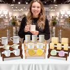 2 Sets, 6 PCS Total, Wood Risers Display Stand, Cupcake Dessert Cake Stand, Wooden Cologne Perfume Stands, Wood Riser for Kitchen Counter, Vendor Booth Display Items, Size: 9.4in, 10.6in, 11.8in (Natural Color)