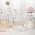 Glass Bud Vase Set of 32 Pcs, Small Glass Vases for Flowers, Clear Bud Vases in Bulk, Vintage Vases for Wedding Centerpieces, Wedding Decorations, Home Table Flower Decor
