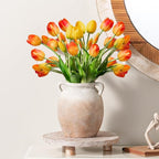 Ceramic Flower Vase 7.6 inch Farmhouse Rustic Vase Decorative Pottery Terracotta Vases for Home Decor Table Mantle Fireplace Living Room Bathroom Wedding Centerpiece (Aged Terra)