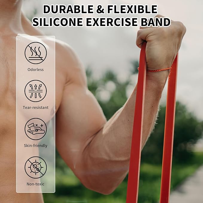 TOPOKO Resistance Bands Set of 5 – Pull Up Assistance Bands for Men & Women, Heavy Duty Workout Bands for Exercise, Strength Training, Stretching, Physical Therapy, Home & Gym