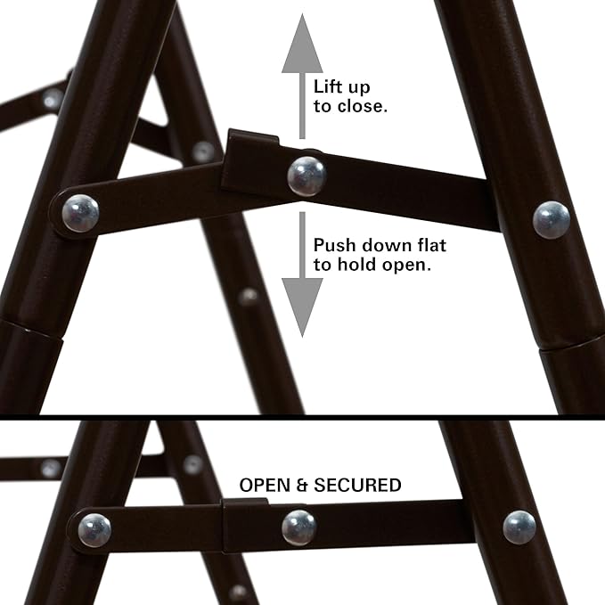Household Essentials Valet Folding Clothes Rack, Strong Metal X-Frame, Chic Design, Great for Guest and Dressing Rooms, Portable and Easy to Use, Folds Flat, Antique Bronze