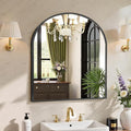 Sweetcrispy 31"x32" Arched Black Bathroom Mirrors for Wall, Bathroom Mirrors for Over Sink, Metal Framed with HD Shatter-Proof Glass for Entryway, Living Room, Bedroom