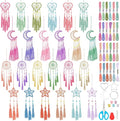 INFUNLY 24 Set DIY Small Dream Catcher Kit Candy Colors Mini Dream Catcher Kit Star/Moon/Heart/Round Handmade Dreamcatcher Kit with Instructions Hanging Ornament for Bedroom Car Mirror Keychain Bag