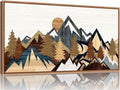 SIGNINART Vintage Mountain Framed Canvas Wall Art, Boho Sunrise Art Prints, Forest Nature Wilderness Art Paintings, Modern Farmhouse Woodcut Style Wall Decor for Living Room Bedroom, Office 20"x40"