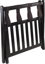 Winsome Reese Luggage Rack with Storage Shelf, for Guest Room, Bedroom, Foldable, No Assembly, Espresso