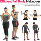 RENRANRING Figure 8 Fitness Resistance Bands with Handles - Exercise Tube Band Set of 3 for Arm and Shoulder Stretch, Rope 8 Word Elastic for Women and Men