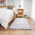 Ghouse Ultra Soft Faux Rabbit Fur Rug 2x3, Machine Washable Area Rugs for Bedroom Fluffy Rugs for Living Room, no-Shedding Carpet Sheepskin Rug Grey