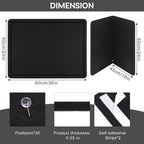 Thboxes Bulletin Board, 24" x 18" Foldable Cork Board Felt Pin Boards with 35 Pushpins Self-Adhesive Photo Decorative Felt Boards for Walls, Office, School, Classroom, Home, Bedroom - Black
