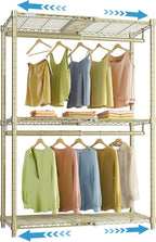 VIPEK X1 Expandable Clothes Rack Heavy Duty Adjustable from 2' to 3'5" with Adjustable Shelves and Hanger Rods, Reach-in & Walk-in Closets Metal Garment Racks Portable Closet, Gold