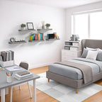 Sorbus Floating Shelves for Wall – 16 Inch Floating Shelf for Kitchen, Bedroom, Living Room, Bathroom, Home & Wall Decor - Mounted Bathroom Shelves with Invisible Brackets (Grey, 5 Pack)