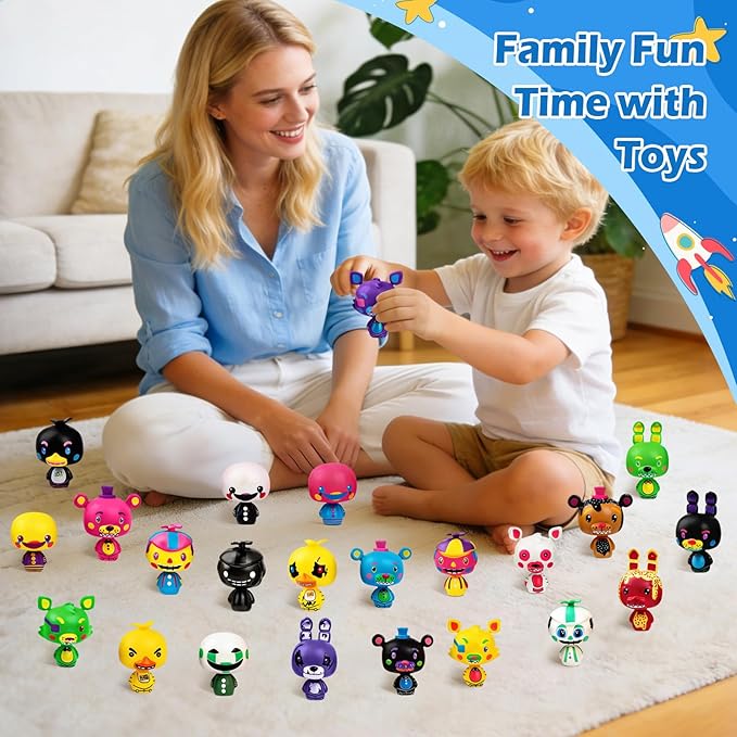 24pcs Freddy's Action Figures, 5 Nights Collectible Dolls for Birthday Gifts Game Paty Cake Toppers