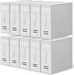WOWBOX Sheet Organizers and Storage,Closet Bed Sheet Organizer Under Bed Storage and Organization with Label Cards & Clear Window for Bedding Sheets,Duvet Covers,Blankets (10 Pack，White)