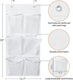 KIMBORA 2 Packs Narrow Over the Door/Wall Shoe Organizer Cruise, Small Hanging Shoe Rack for Closet with Clear Mesh Pocket for Bathroom, RV, Pantry, Camping (White)