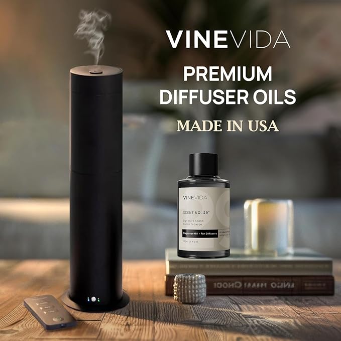 VINEVIDA [4 Fl Oz] Cuban Tobacco Fragrance Oil for Cold Air Diffusers, Essential Oils for Diffuser Oil Refill & Air Freshener Room Spray