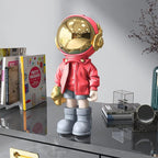 EZ4ENCE Astronaut Statues Spaceman Sculpture Modern Arts Bright Red Figurine Ornament Room Decor for Men,Home and Crafts Desktop Accessories Tabletop Decoration, Living Room, Office, Bookshelf…