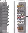 VERONLY Door Shoe Organizer, Over The Door Hanging Shoe Rack with Large Pockets, Space Saving Shoe Storage for Closet, Entryway, Bedroom, Shoe Holder for Men Women Kids (Grey)