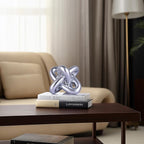 DOVDOV Silver Knot Sculpture, Three Knot Sculpture Silver Home Decor Accent, Suitable for Rustic Style Coffee Tables, Living Room Dining Tables, entryway Shelves, and Small Decorations.