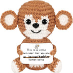 DAFURIET Gifts for Him/Her: Stuffed Animal Women/Men Thank You Present, Handmade Positive Crochet Monkey Emotional Birthday Mother's Day Easter Retirement Gifts for Teacher Friend Coworker Couple