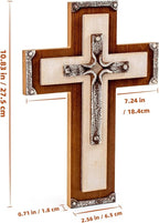 OKSQW Wall Wooden Cross Christians Cross Spiritual Religious Gifts With Hook on Hanging Wall Or Table With Blessed For Church Home Room Decoration For Christmas (Resin Small)