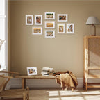 Lyeasw 5x7 Picture Frame 15 Pack, Display Pictures 4x6 with Mat or 5x7 without Mat, Beige Bulk Photo Frames for Wall or Tabletop