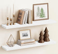 Harwaya White Wood Floating Shelves 36 Inches Long Set of 2, Large Modern Wall Shelves for Bathroom Bedroom Closet Living Room Office Books Plants Legos Art Décor Picture Frames (White)