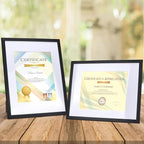Lyeasw 8.5x11 Picture Frame Black 15 Pack, Display 8.5x11 Certificate with Mat or 11x14 Picture without Mat, Multi Award Diploma Document Frame for Wall or Tabletop