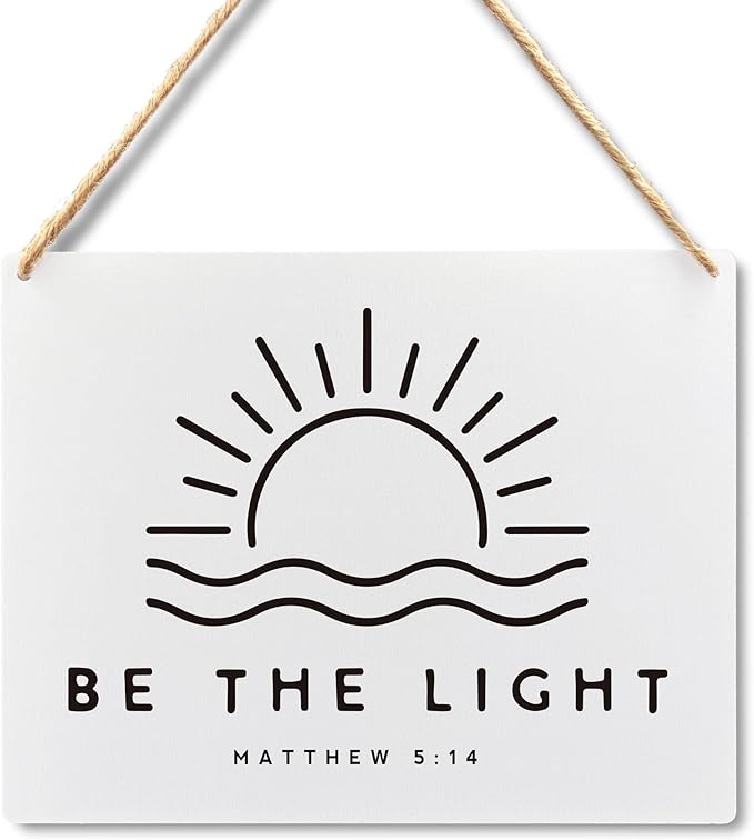 Lacosu Wall Pediments Bible Verses Wall Decor,Be The Light Sign,Matthew 5 14 Wall Decor Sign,Christian Wall Decor,Matthew 5 14 Gift,Christian Decor,Christian Gifts,10x8 Inches