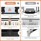 Wardrobe Closet, Portable Closets for Hanging Clothes 19mm Steel Tube Portable Wardrobe Closet for Bedroom, Clothes Rack with Cover, 3 Hanging Rod, 6 Storage Shelves and Side Pocket