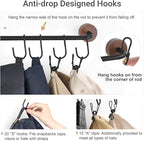 Mkono Hat Rack for Wall Hat Organizer for Baseball Caps Hanger with 20 Hooks Modern Metal Hat Holder Wall-Mounted Ball Caps Display for Closet Door Bedroom Entryroom Laundry, Set of 2