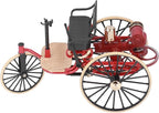 Fdit Retro Alloy Tricycle Ornament High Simulation Classic Car Model 1:12 Scale Decoration for Home, Ideal Model Collectors, Suitable for Wine Cabinet Entrance Decor, Durable and Sturdy Design (Red)