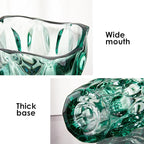 CEMABT 9.5inch 3.4 lb Glass Vases for Flowers Unbreakable Thickened Morden vase for Tables Centerpieces,Colorful,Vintage and Clear Rose Large Flower vases for Bouquet Unique Gifts（Green）