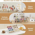 Anglelife 10 Pcs 2 Set 5 Size Large Acrylic Risers, (7”L~8”L~9”L) Rectangular Clear Risers Display Shelves, Transparent Acrylic Risers for Decor, Cupcake Candy Shoe Showcase Stands
