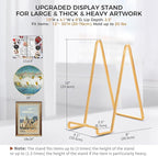 Large Plate Holder Display Stand - 10 inch Tall Plate Stands for Display - Metal Picture Frame Stand - Big Tabletop Easel Stand for Decorative Plates | Platter | Book | Plaque | Tile - 3 Pack - Gold