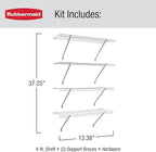 Rubbermaid Direct Mount Linen Shelf Kit 3' Length White