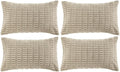 Fancy Homi 4 Packs Decorative Throw Pillow Covers for Living Room Couch Bed, Modern Farmhouse Boho Home Décor Accent Cushion Case, 24" x 12", Taupe
