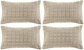 Fancy Homi 4 Packs Decorative Throw Pillow Covers for Living Room Couch Bed, Modern Farmhouse Boho Home Décor Accent Cushion Case, 20" x 12", Taupe