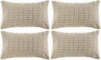 Fancy Homi 4 Packs Decorative Throw Pillow Covers for Living Room Couch Bed, Modern Farmhouse Boho Home Décor Accent Cushion Case, 20" x 12", Taupe