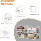 8-Tier Stackable Closet Organizers and Storage Shelves, Foldable Closet Shelf Organizer, Stackable Storage Bins Drawers for Closet Organizer System, White(Patent Pending)