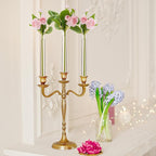 3 Pack 3.9" 5.9" 7.9" Bud Vase Taper Candle Holder's Bud Vase for Candlestick Sizes from 22mm to 27mm Adjustable Designed Specially for Taper Candle Holder for Tablescapes, Wedding Decor