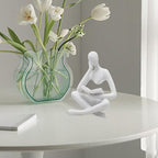 Jinkoozz Reading Women Statue, Thinker Sculptures, Abstract Art Ornament, Modern Aesthetic Figurine Decoration, Suitable for Home Living Room Bedroom Office Shelf Table Desk Bookshelf Decor