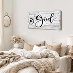 AIYISU Christian Bible Verses Wall Art Rustic Wall Decor for Bedroom Living Room Dandelion Pictures Give It To God and Go To Sleep Sign Canvas Painting Religious Poster Artwork Home Decorations 20x40