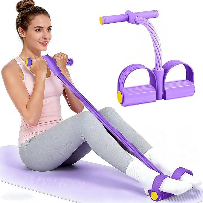 Pedal Resistance Bands with Handles, Durable 6-Tubes Multifunction Pedal Resistance Band, Natural Rubber Foot Pedal Resistance Bands, Fitness Resistance Bands for Abdomen, Waist, Arm, Leg