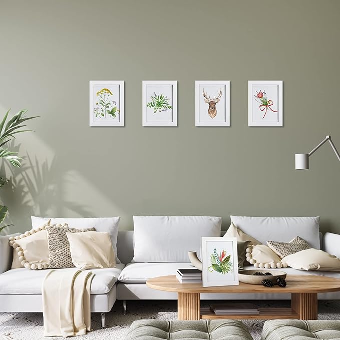 Lyeasw 5x7 Picture Frames White 12 Pack, Multi 5 by 7 Photo Frame with HD Glass for Wall Mount or Tabletop Display