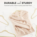 HOUSE DAY Premium Velvet Hangers 50 Pack, Non-Slip Flocked Felt Hangers, Sturdy Clothes Hangers with 360° Rotatable Hook, Heavy Duty Coat Hanger, Durable Slim Beige Hanger for Closet Space Saving