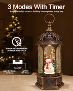 Extra Large Christmas Snow Globes Christmas Lantern, 12.99" Musical Snow Globe with 8 Songs, Snowman Snowglobes for Kids Adults, 6H Timer Dual Power, Lighted Christmas Decorations Indoor Gifts
